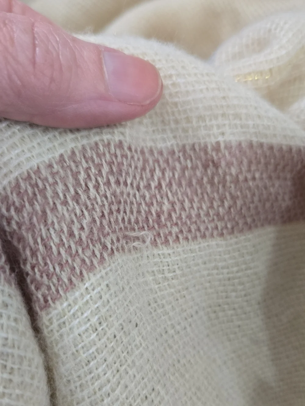 Cato Cream Wrap with Mauve and Light Blue Stripes